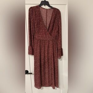 Love Riche Burgundy Long Sleeve Dress